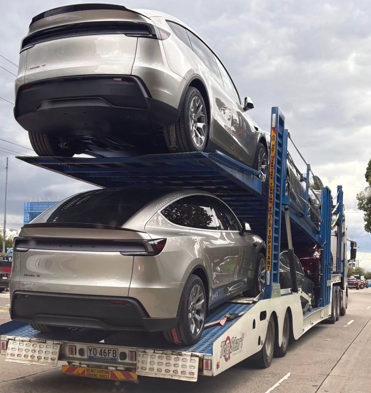 Tesla Transport Trailer Truck Delivery