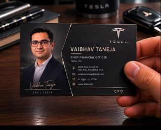 Tesla CFO Business Card - Vaibhav Taneja