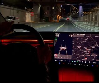 Tesla Night Cockpit Ambient Lighting